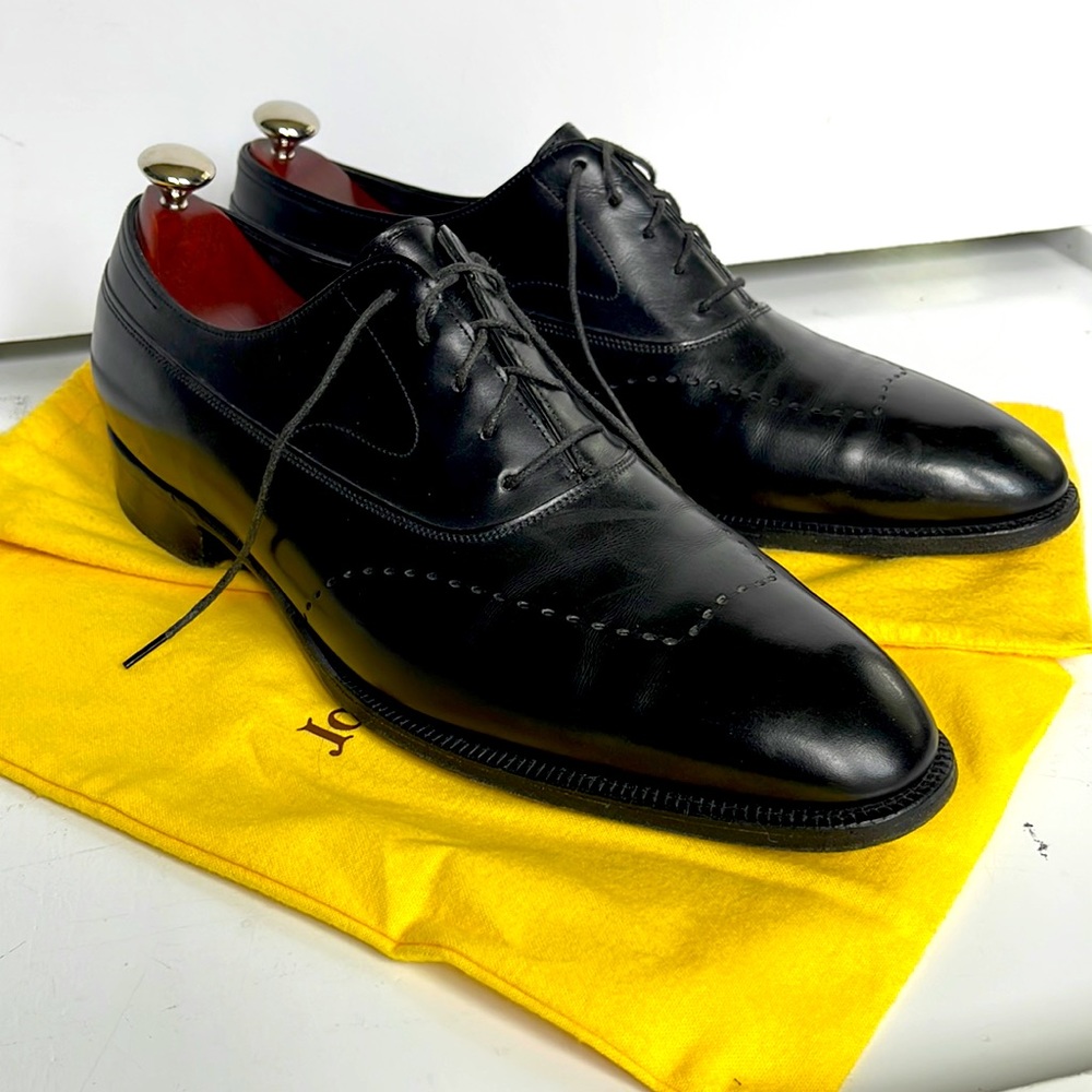 John Lobb mens size 11 black leather dress shoe